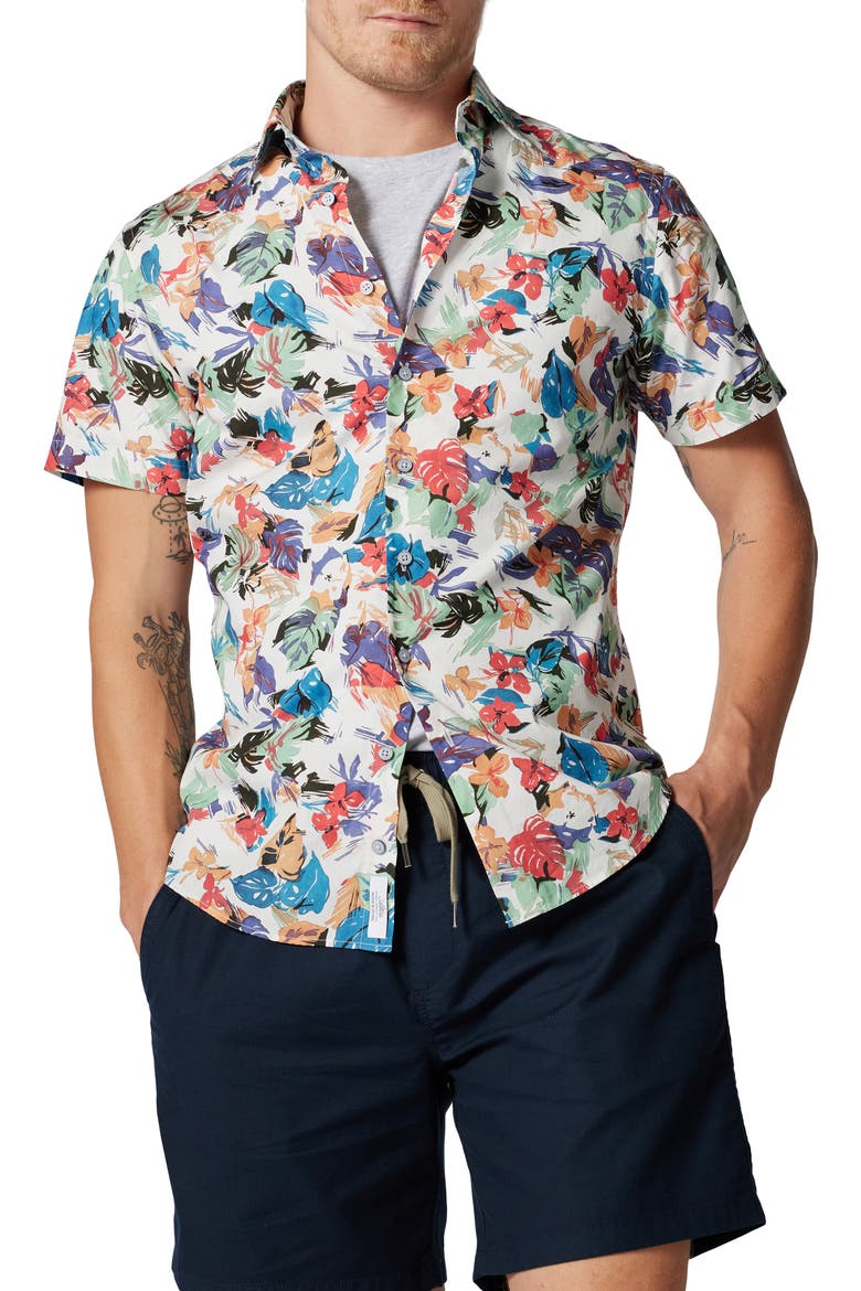 Upper Charlton Floral Short Sleeve Button-Up Shirt, Main, color, BOTANICAL