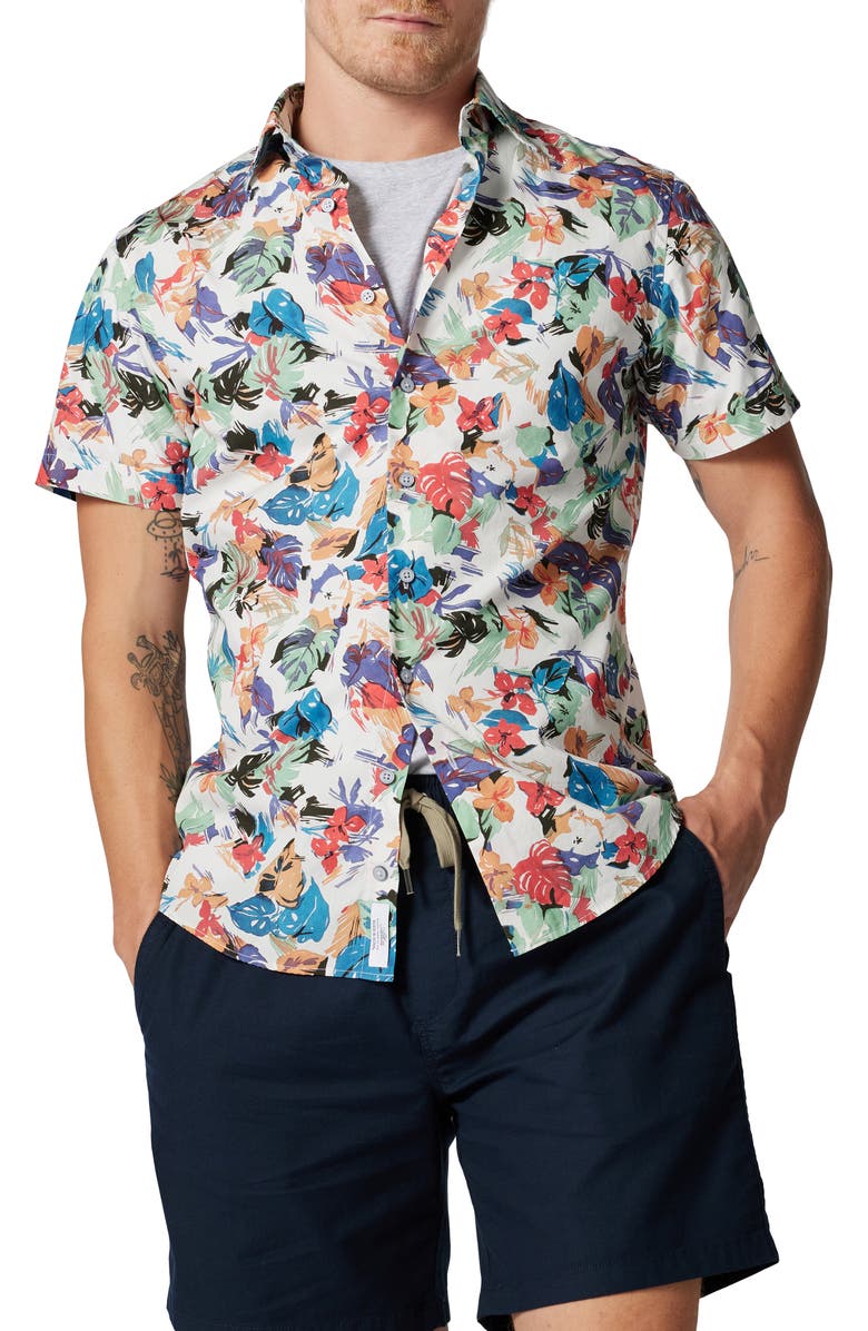Rodd & Gunn Upper Charlton Floral Short Sleeve Button-Up Shirt, Main, color, 