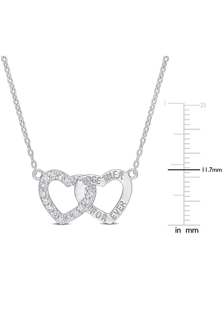 White Topaz Heart Interlocked Necklace, Alternate, color, White Topaz