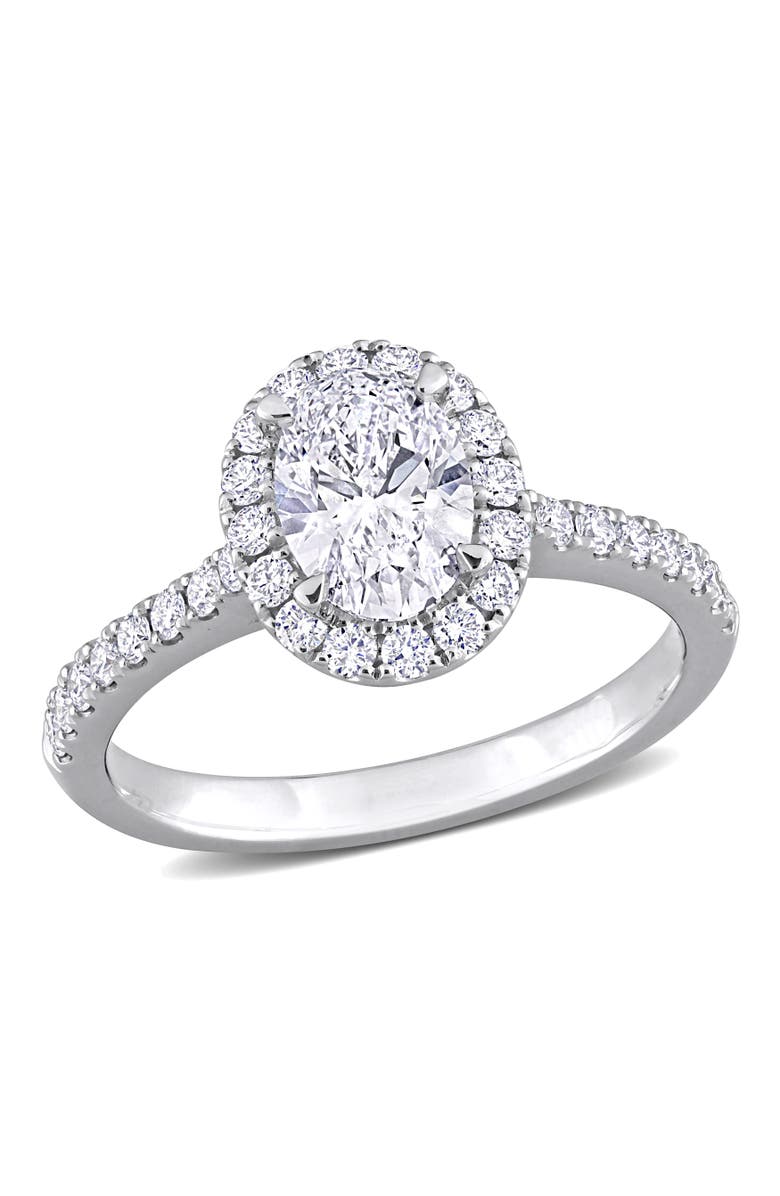 Julianna B. 1-1/2 CTW Lab-Grown Diamond Oval Halo Ring 14k, Main, color, White Gold