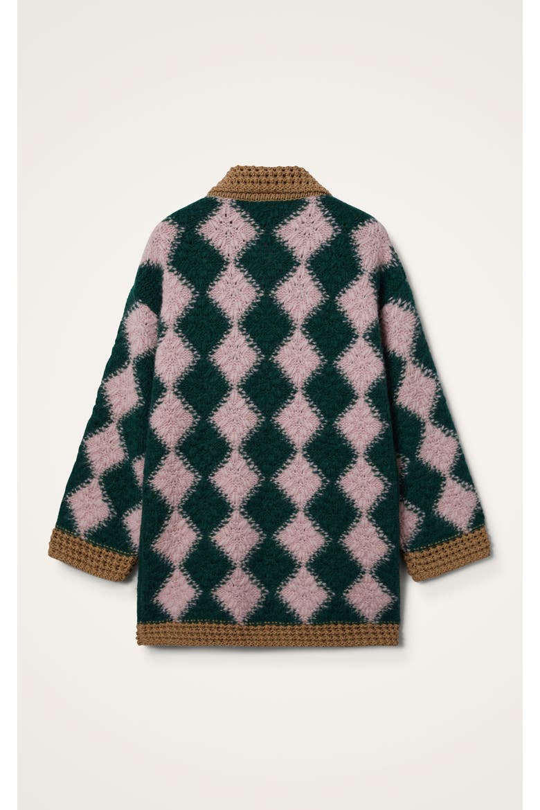 Crochet Bowling Cardigan, Alternate, color, Multicolor Pink