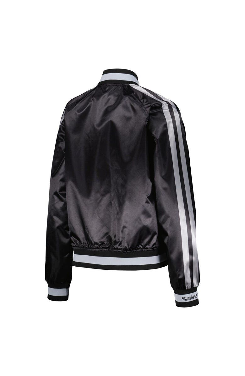 Mitchell & Ness Women's Mitchell & Ness Black Las Vegas Raiders Raglan Satin Full-Snap Jacket, Alternate, color, 