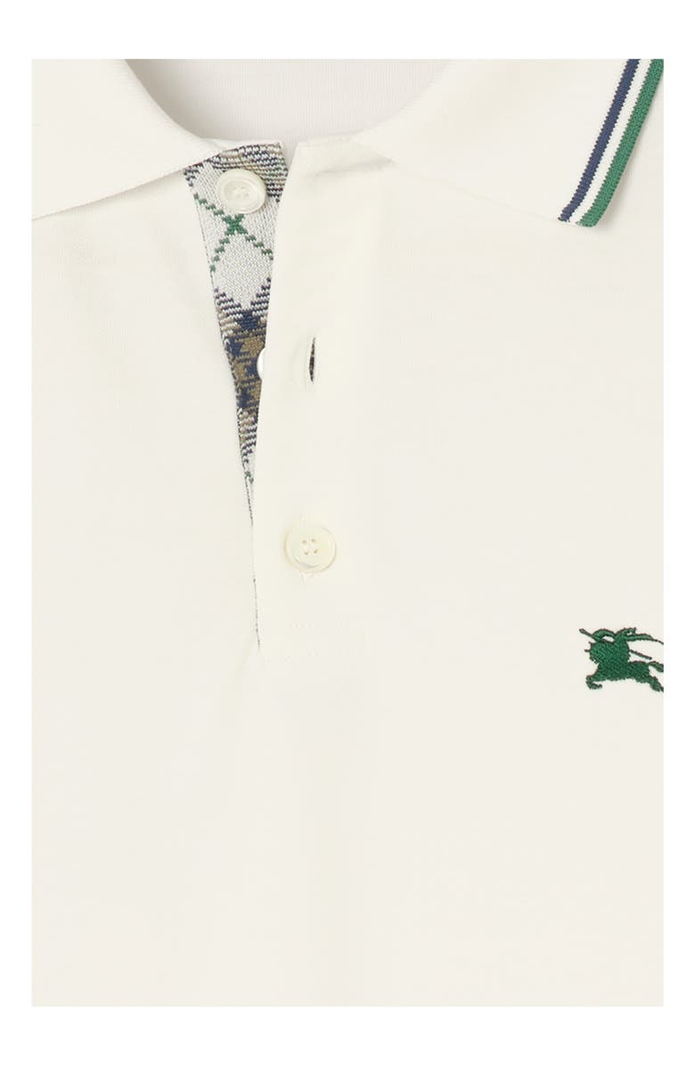 Burberry Cotton Blend Tennis Polo Shirt, Alternate, color, Chalk White