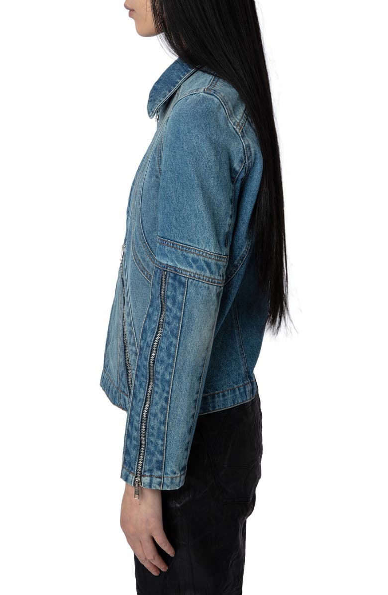 Zadig & Voltaire Bons Cotton Denim Jacket, Alternate, color,