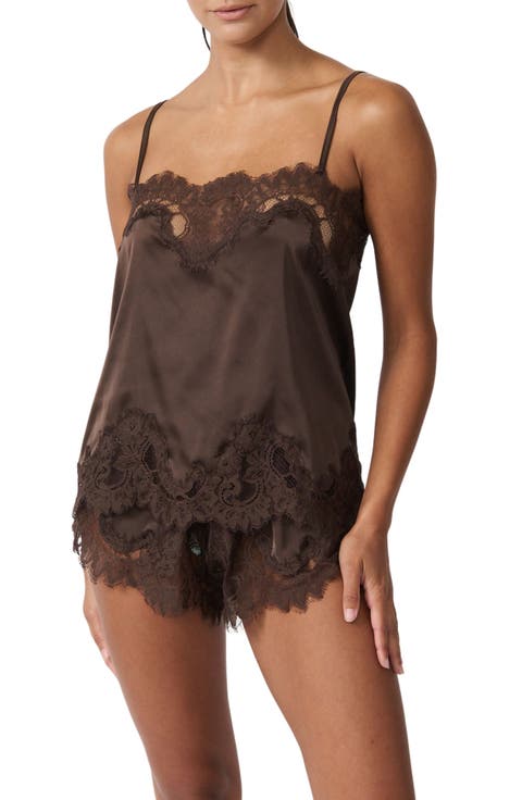 Olivia Lace Trim Satin Camisole