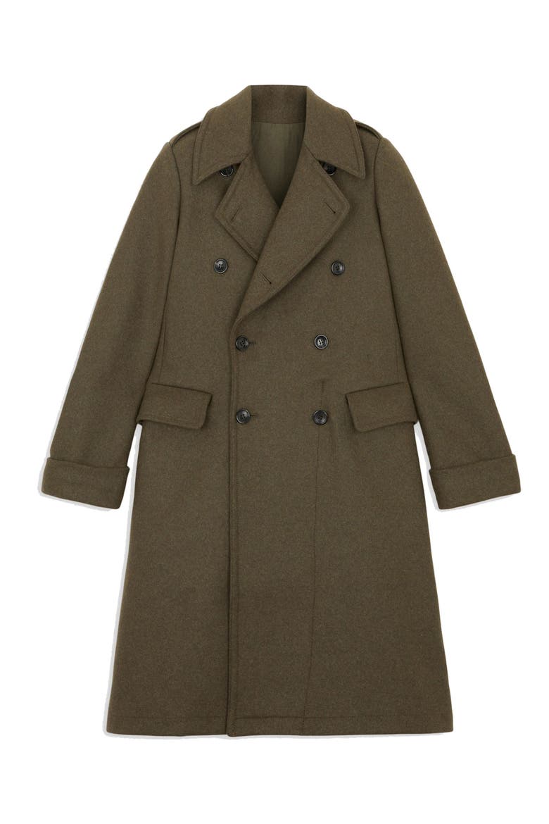 Balbo Double-Breasted Wool Coat, Main, color, GREEN