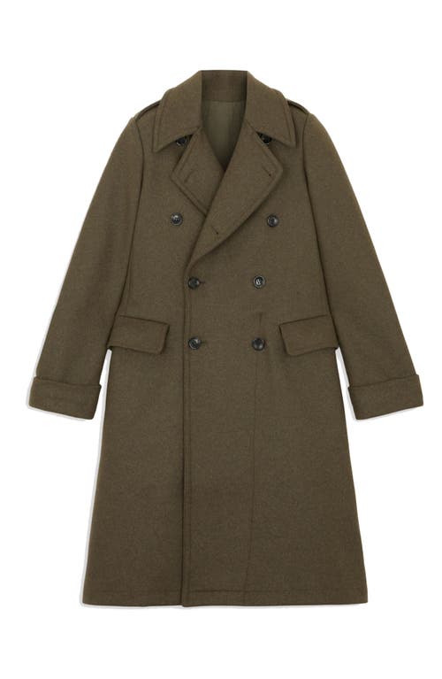 Fortela Balbo Double-breasted Wool Coat In Green