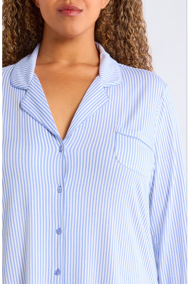 Moonlight Nightshirt, Alternate, color, BLUE - IVORY SKINNY STRIPE