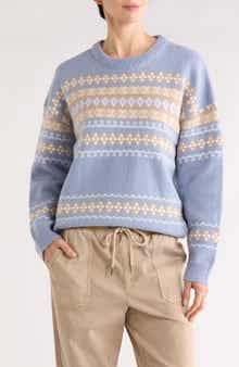 SUNDAY EDITION Patterned Crewneck Sweater