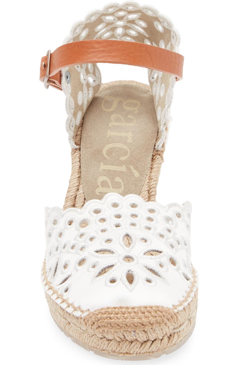 Pedro Garcia Olen Espadrille Wedge Pump, Alternate, color, Meringue Satin
