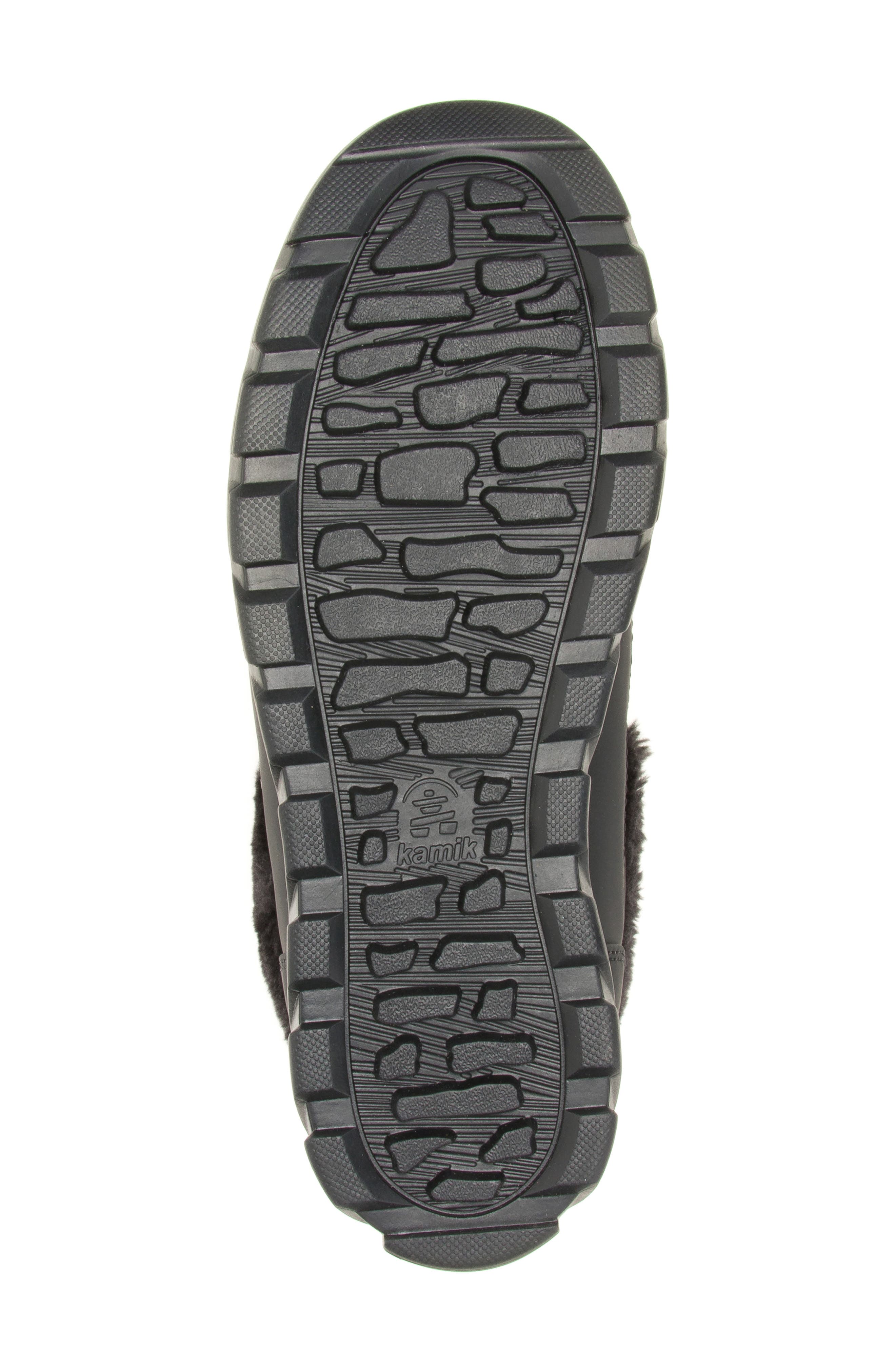 Kamik Hannah Faux Fur Cuff Waterproof Snow Boot, Alternate, color, Black