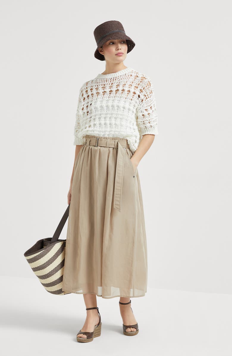 Brunello Cucinelli Full skirt with monili, Alternate, color,