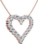 Bliss Diamond 1Ct Diamond Heart Pendant 14k Gold Lab Grown 3/4" Tall Necklace