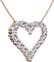 Bliss Diamond 1Ct Diamond Heart Pendant 14k Gold Lab Grown 3/4" Tall Necklace