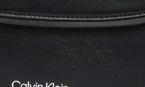 Shop Calvin Klein Bella Messenger Bag In Black/silver