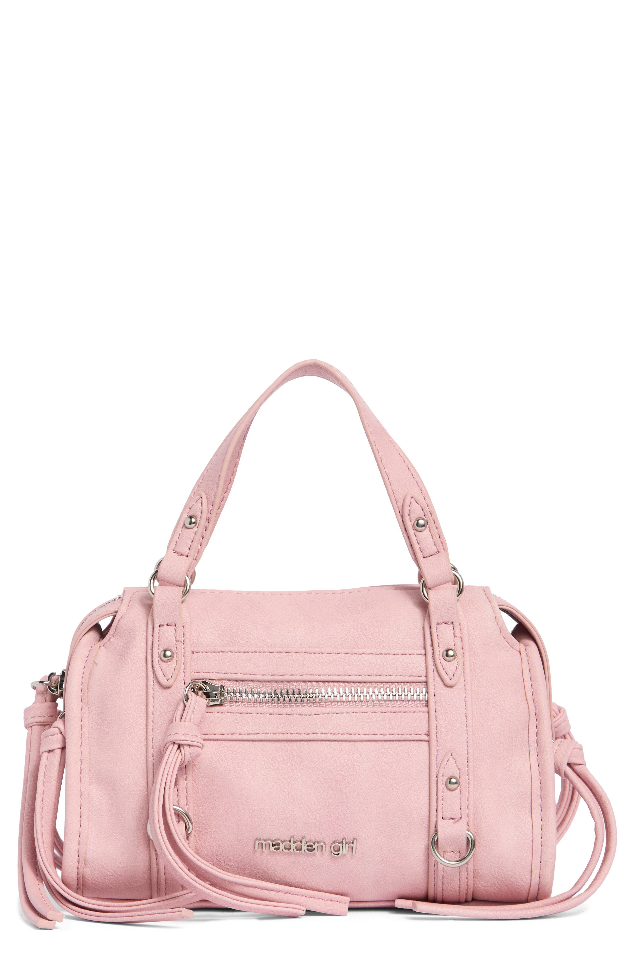 Mini Washed Faux Leather Satchel Bag