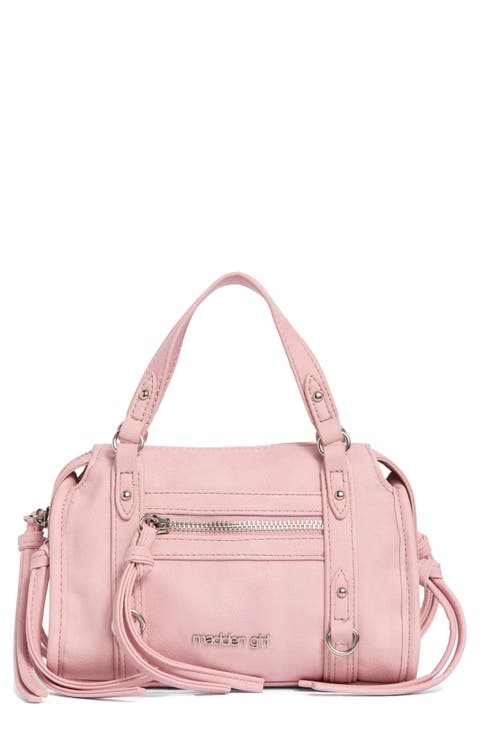 Mini Washed Faux Leather Satchel Bag
