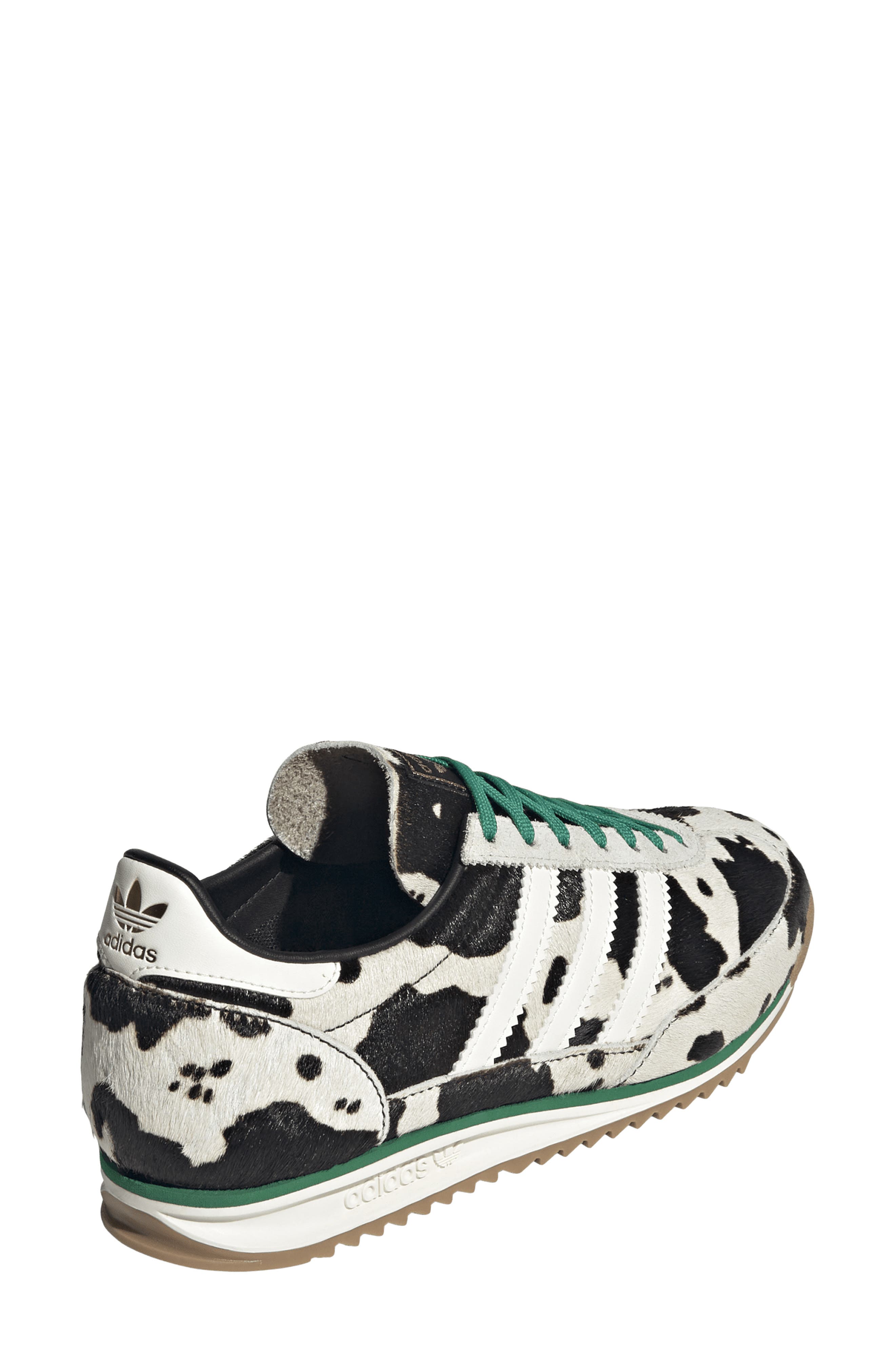 adidas SL 72 OG 'Cow' Genuine Calf Hair Sneaker, Alternate, color, Black/ Off White/ Court Green