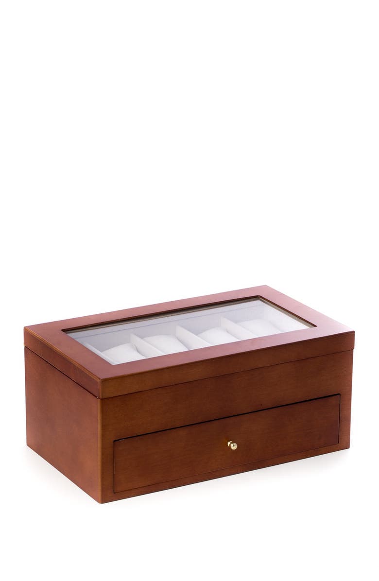 Bey-Berk Matte Wooden Window & Drawer Watch Case, Alternate, color, 