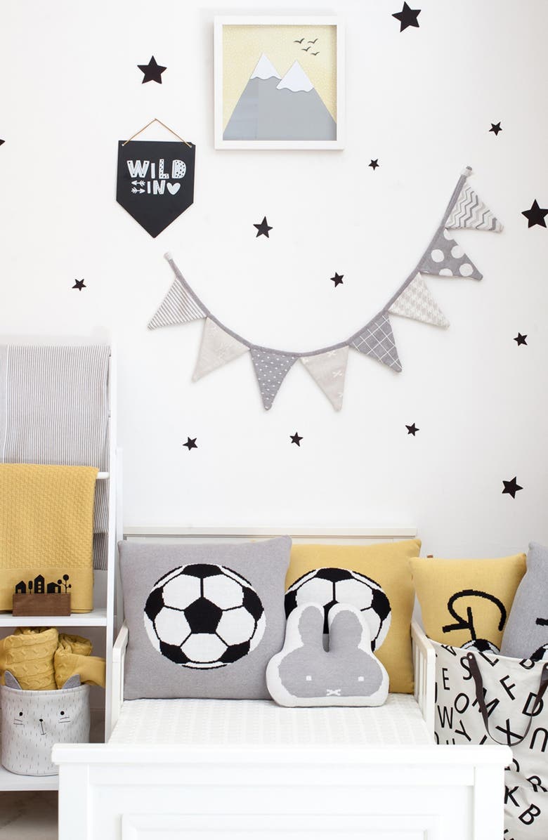 RIAN TRICOT Soccer Ball Accent Pillow, Alternate, color, Dark Yellow