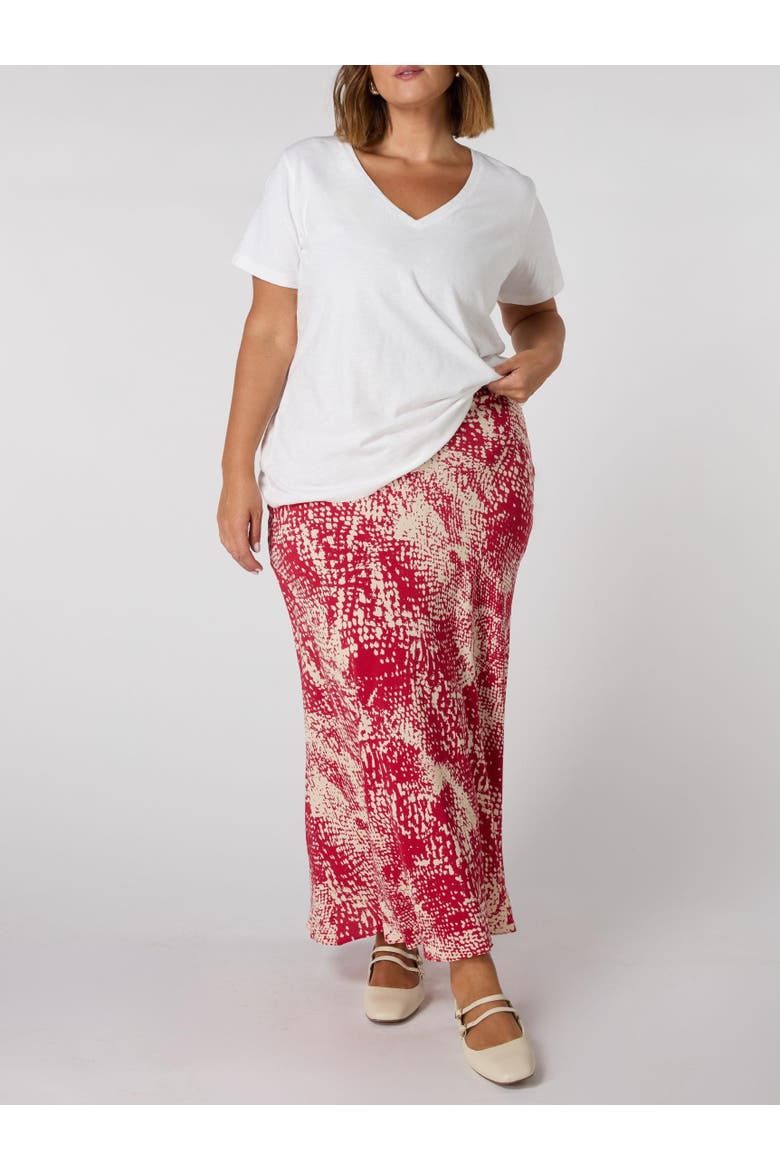 Snake Print Midaxi Skirt, Alternate, color, Red Snake