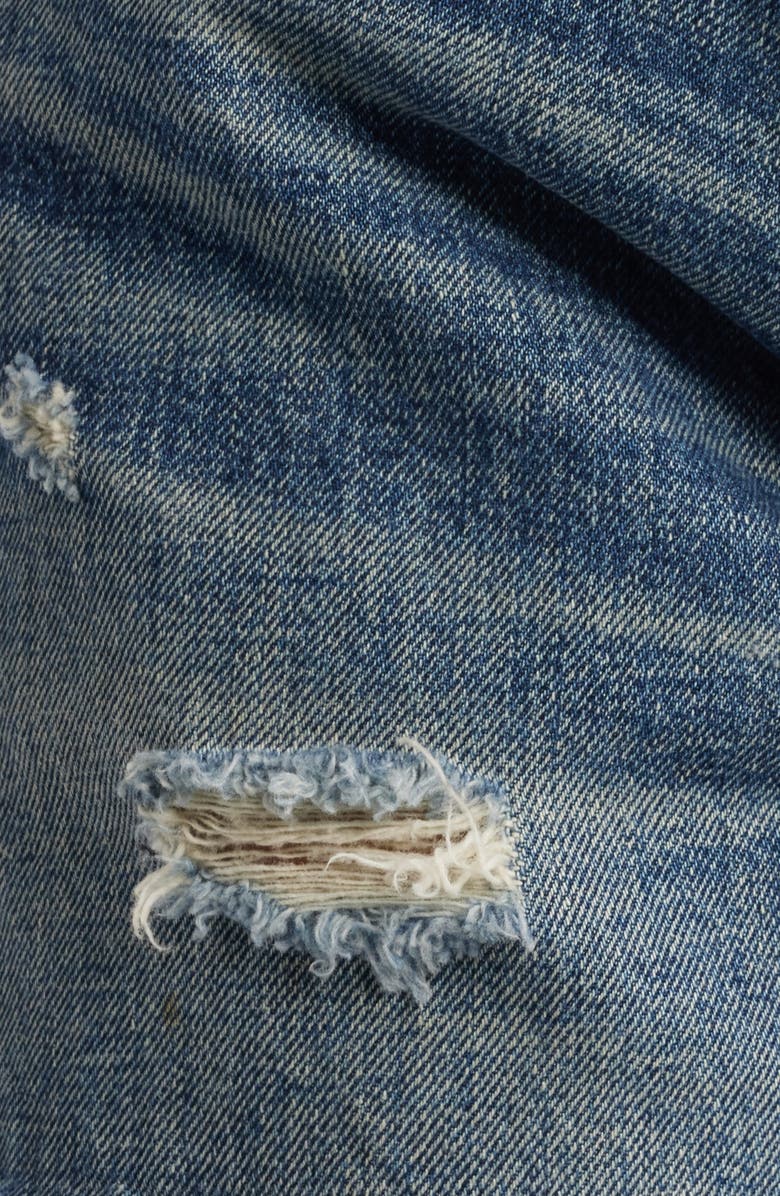 MOUSSY VINTAGE Lattingtown High Waist Denim Cutoff Shorts, Alternate, color, Blue