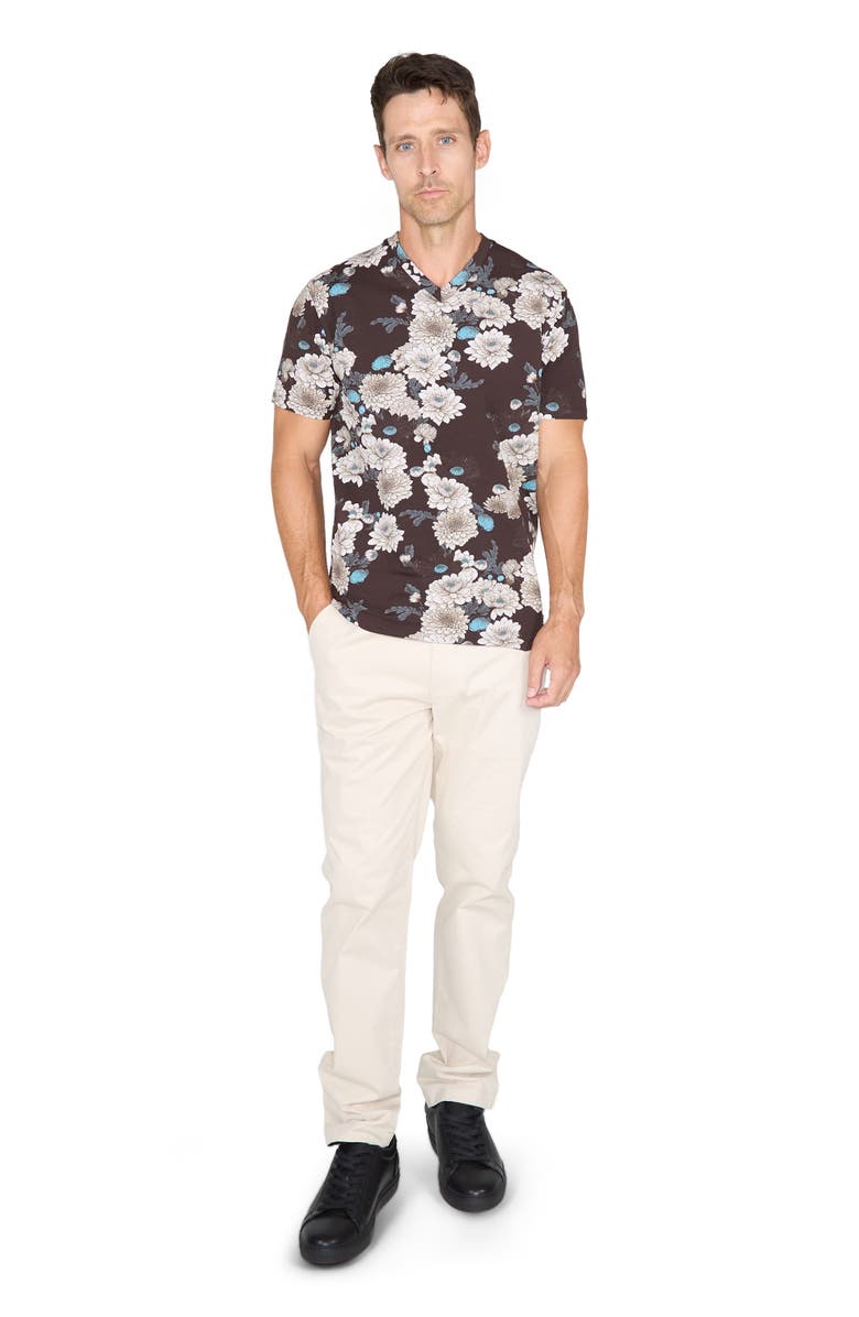 Lords of Harlech Maze V-neck Tee, Alternate, color, Serious Floral Black
