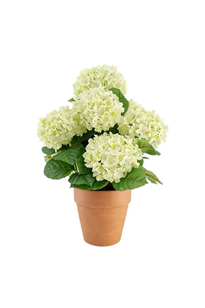 23" Artificial White Potted Hydrangea Plant, Main, color, White