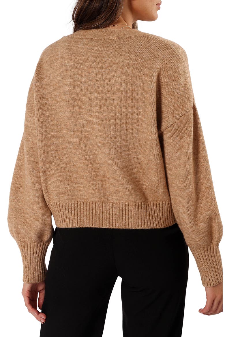 Isabel V-Neck Cardigan, Alternate, color, MEDIUM BEIGE