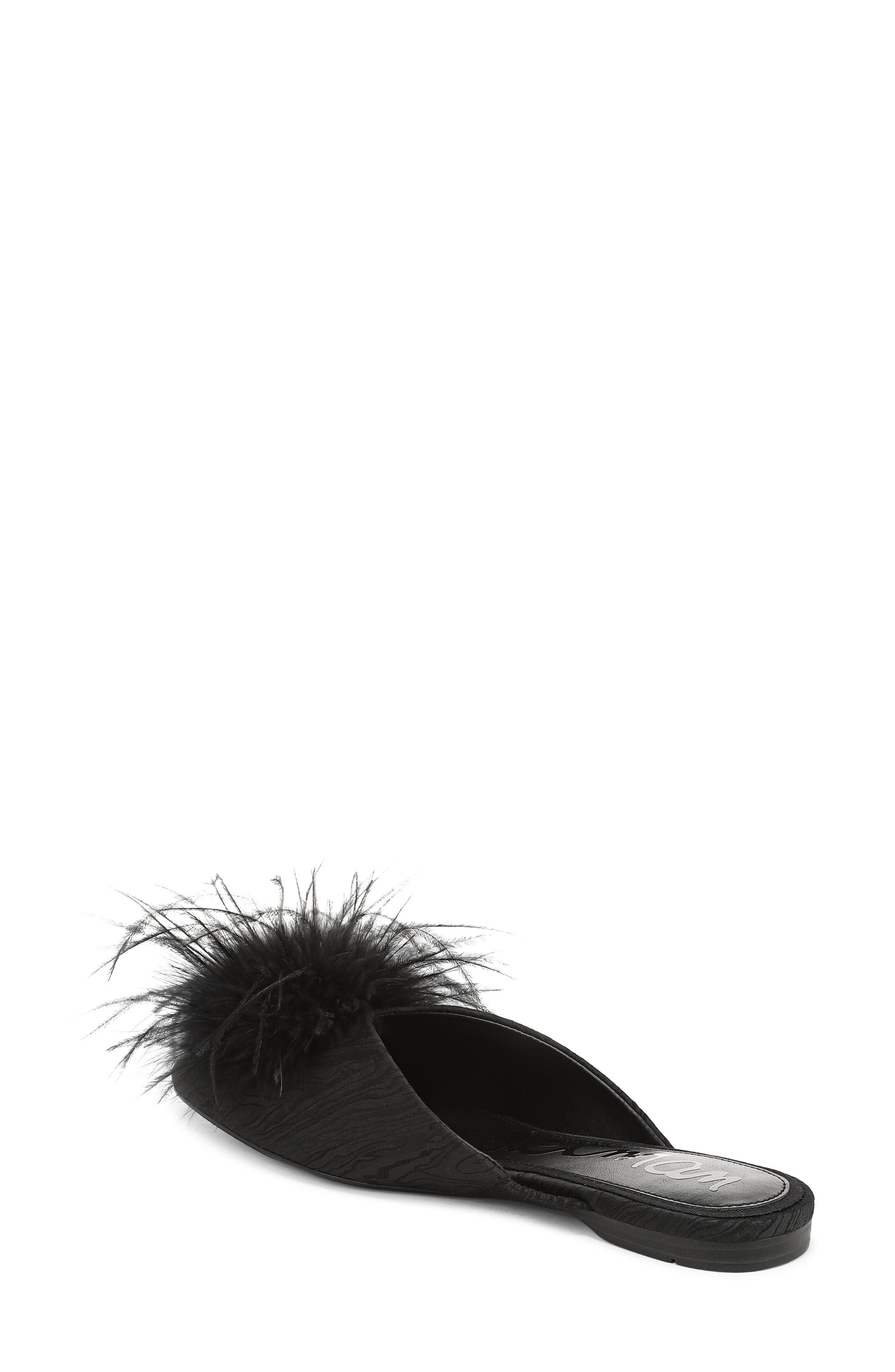 Khai Feather Mule, Alternate, color, BLACK