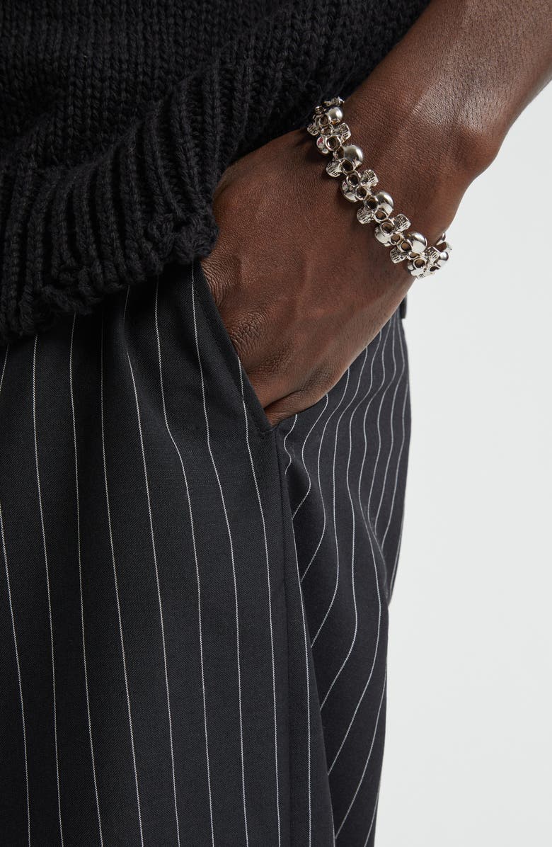 McQueen Men's Multi Skull Cuff Bracelet, Alternate, color, Antique Silver