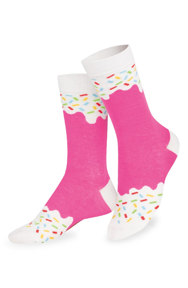 doiy Kids' Strawberry Pop 3D Crew Socks, Main, color, Multicolor