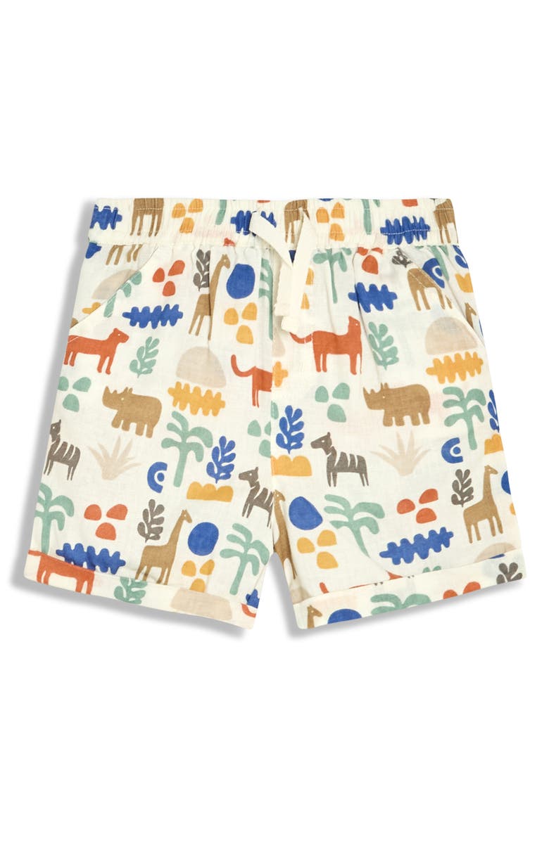 JOJO MAMAN BEBE Safari Print Shirt & Shorts Set, Alternate, color, Ecru