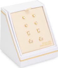 NORDSTROM RACK Set of 4 Cubic Zirconia Stud Earrings