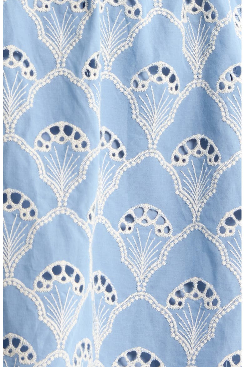 Ivana Eyelet Smocked Minidress, Alternate, color, BLUE-WHITE