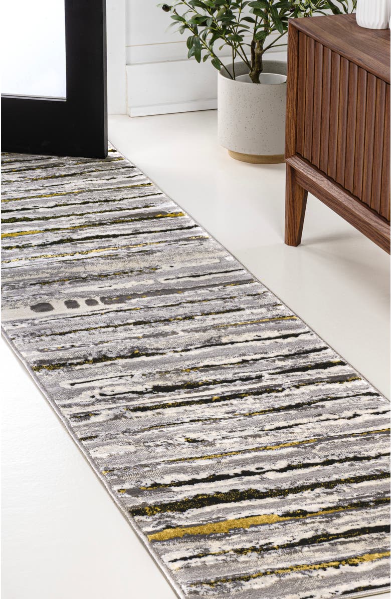 JONATHAN Y Batten Modern Stripe Area Rug, Alternate, color, Gray/Black