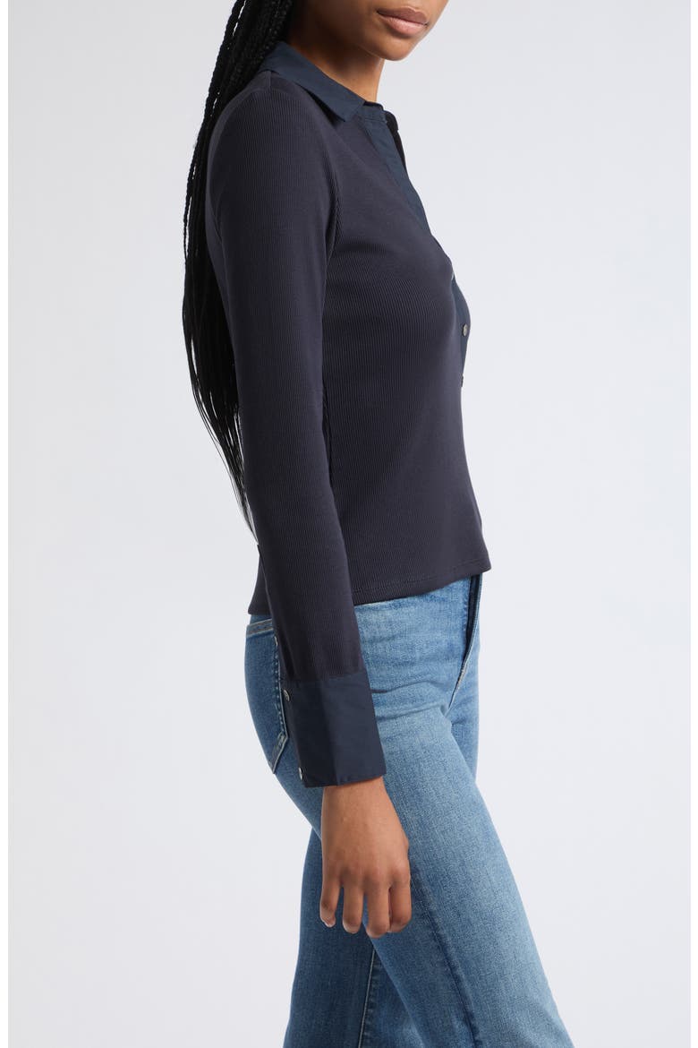 Brenner Rib Button-Up Shirt, Alternate, color, NAVY