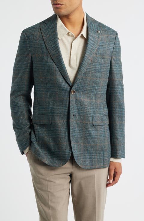 McAllen Green Plaid Soft Constructed Wool & Silk Sport Coat
