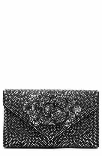 Petal Rhinestone Envelope Clutch