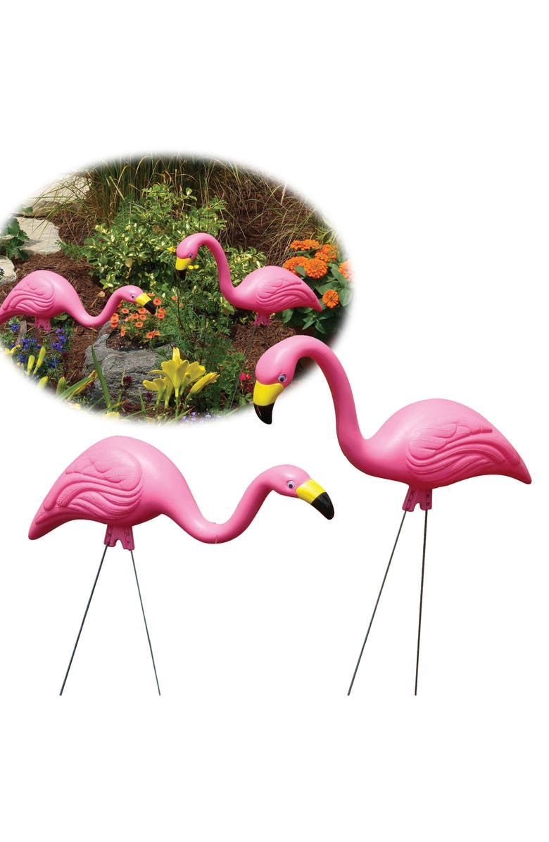 Bloem Pink Flamingo 25 Inch Garden Yard Stakes, Yard Decor, Alternate, color, Pink