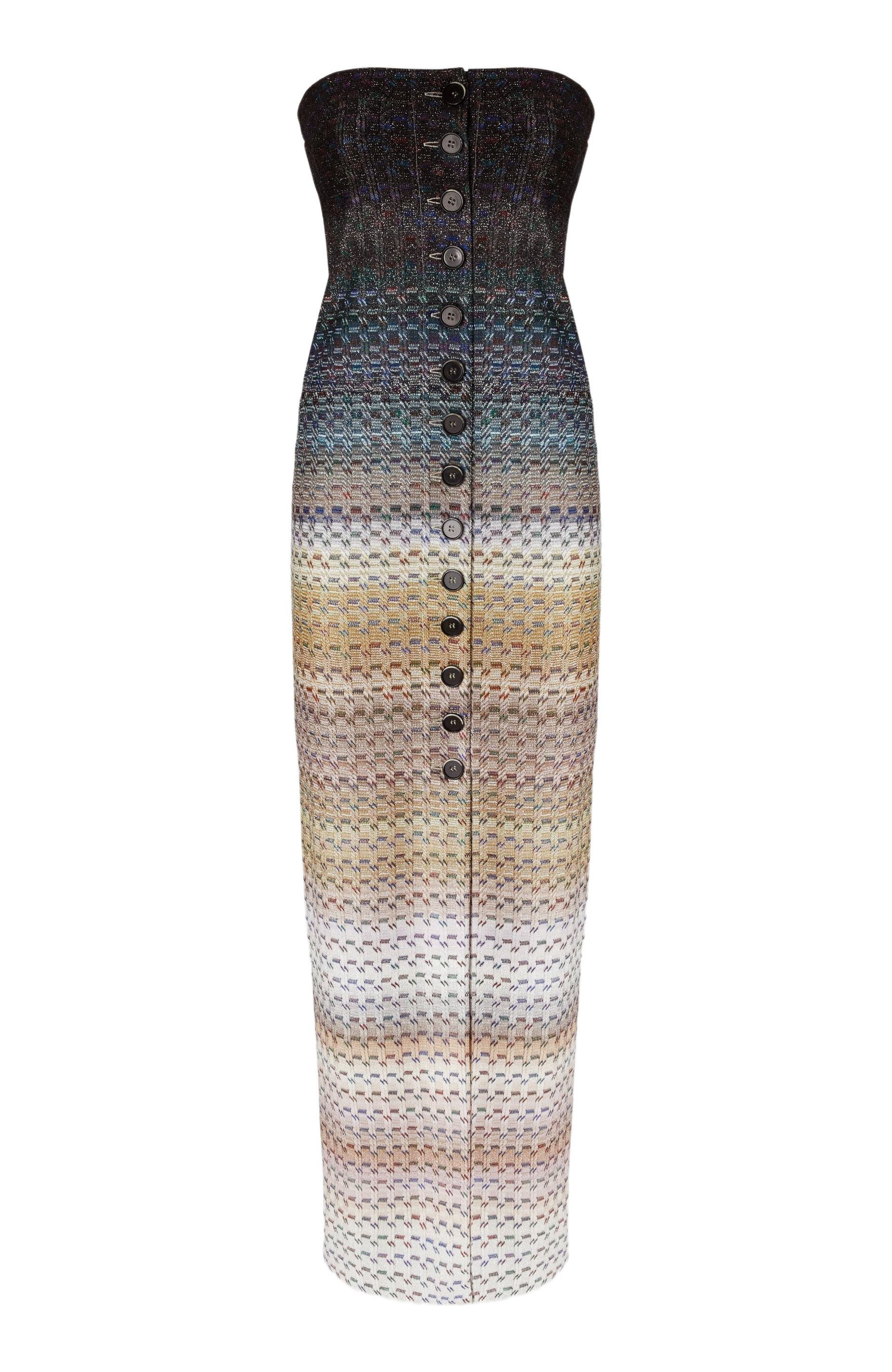 Long Strapless Viscose Dress With Lame Threads - image 2
