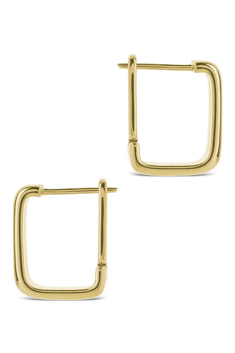 Arianna Ribbed Square Hoop Earrings, Alternate, color, GOLD