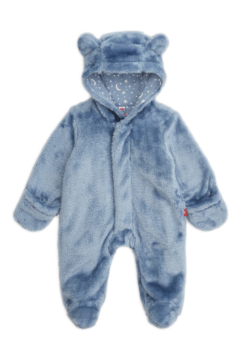Kids' Minky Bear Magnetic Closure Hooded Bunting, Main, color, WINTR