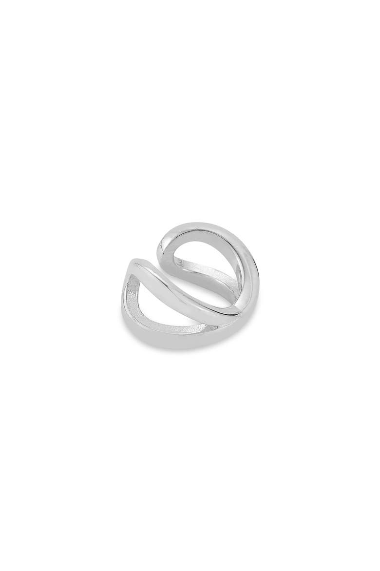 Crisscross Ear Cuff, Main, color, SILVER