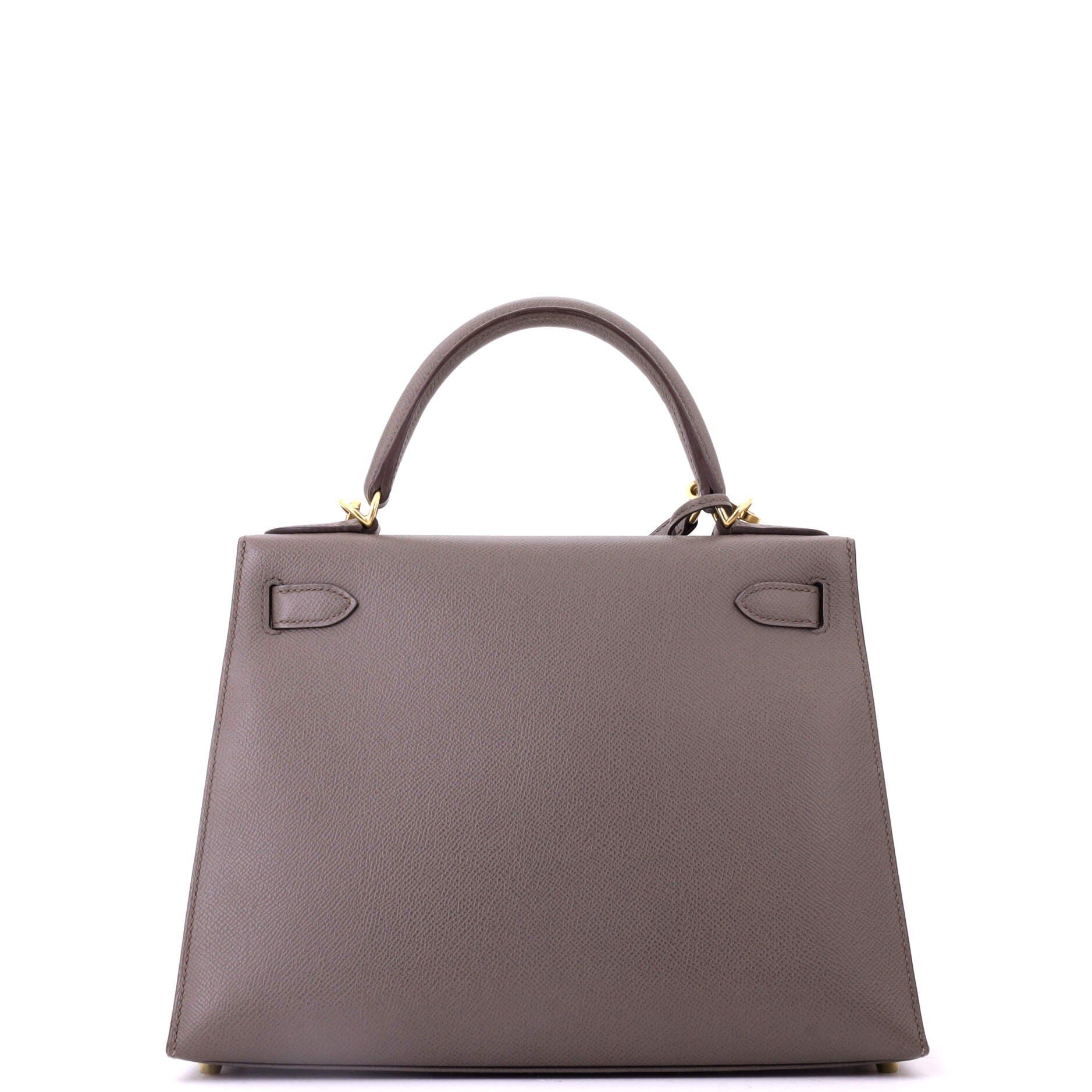 Pre-Owned Hermes Kelly Handbag Grey Epsom with Gold Hardware 28, Alternate, color, Etain
