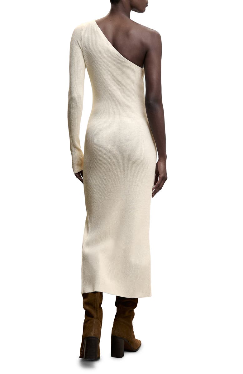MANGO One-Shoulder Sweater Dress, Alternate, color,
