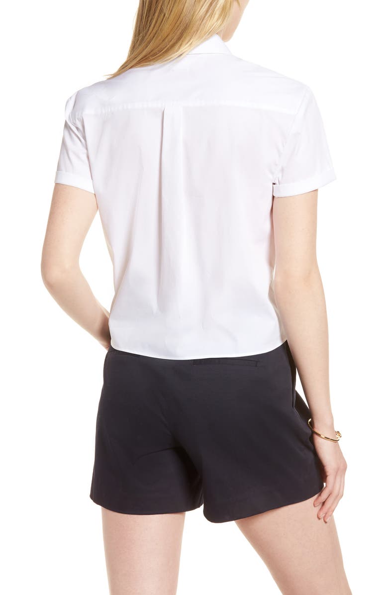 1901 Tie Front Poplin Shirt, Alternate, color, 