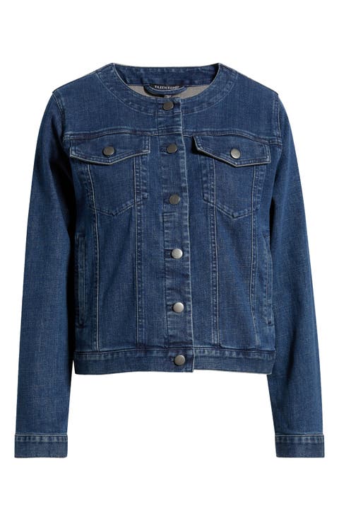 Round Neck Denim Jacket