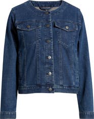 Eileen Fisher Round Neck Denim Jacket