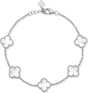 CHLOE AND MADISON Mother-of-Pearl Clover Station Bracelet